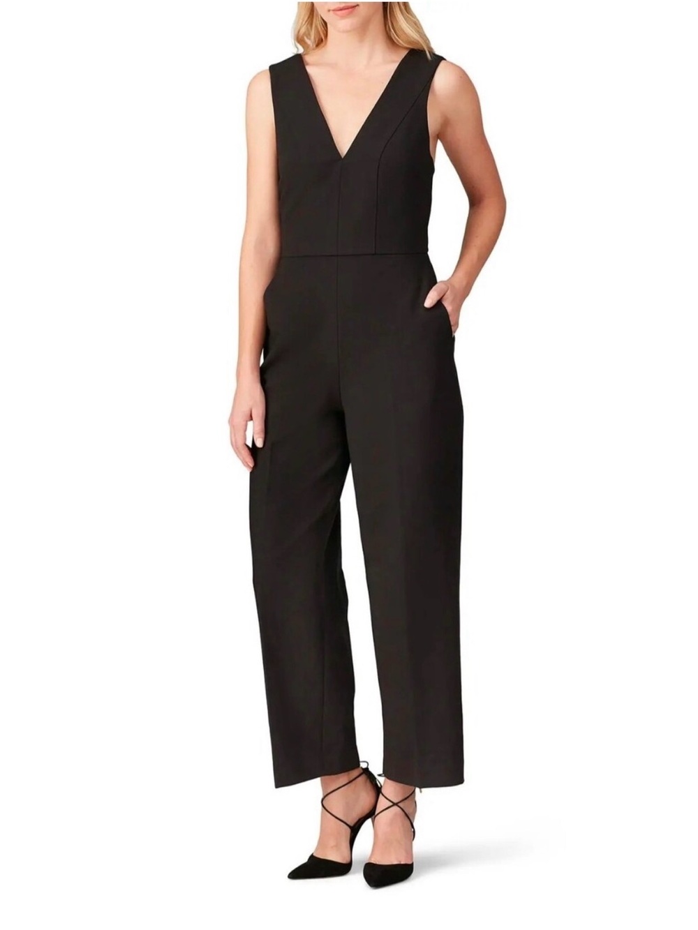 Club Monaco Day To Night Black Sleeveless Jumpsuit